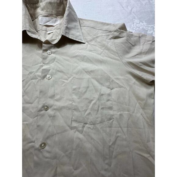 Vintage Sears Men's Short Sleeve Button Up Perma‎ Press 16.5" Shirt Distressed - Picture 4 of 10